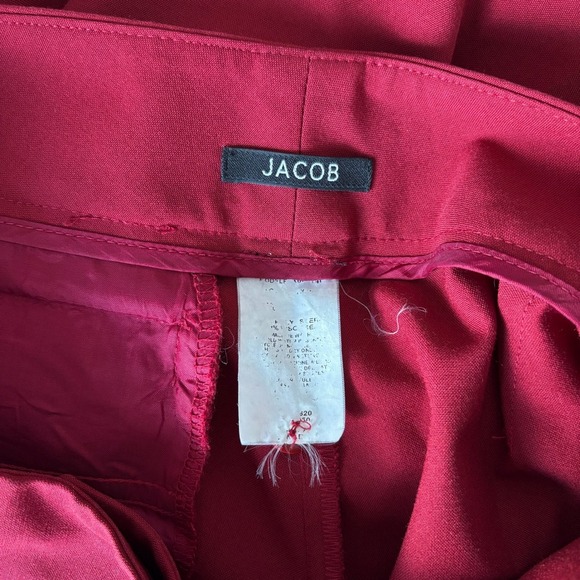 Jacob Size 5/6 Trousers Red Wide Leg Pants Business Chic Office Holiday Party - Picture 9 of 10